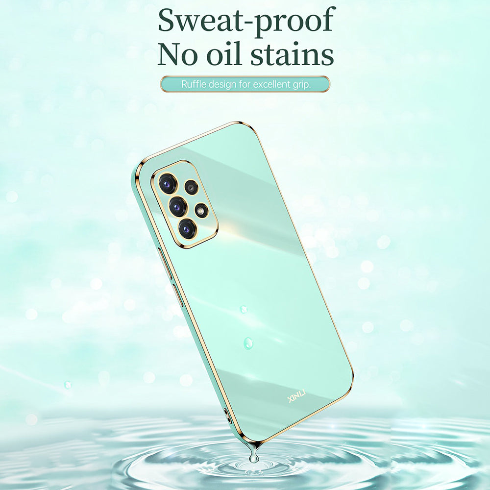 Pouzdro na telefon XINLI pro Samsung Galaxy A32 4G (verze EU) Galvanické pokovování TPU zadní kryt mobilního telefonu odolný proti nárazu Pouzdro na telefon XINLI pro Samsung Galaxy A32 4G (verze EU) Galvanické pokovování TPU zadní kryt mobilního telefonu odolný proti nárazu